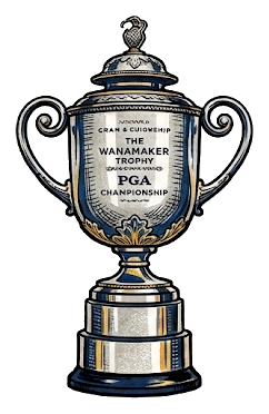 American Golf Archive illustration of the Wanamaker Trophy presented at the PGA Championship.