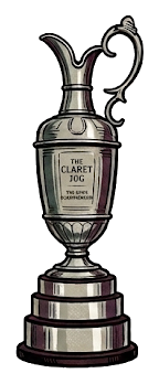 American Golf Archive illustration of the Claret Jug presented at The Open Championship.