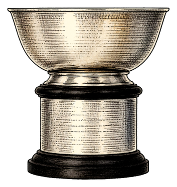 American Golf Archive illustration of the Curtis Cup trophy.